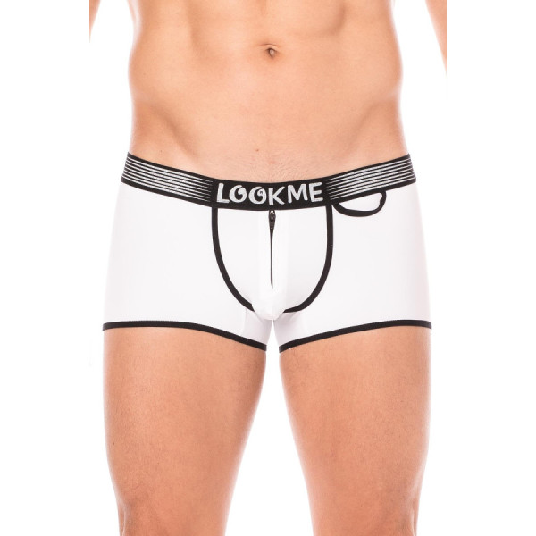 Mini-Pants blanc échancré avec zip 